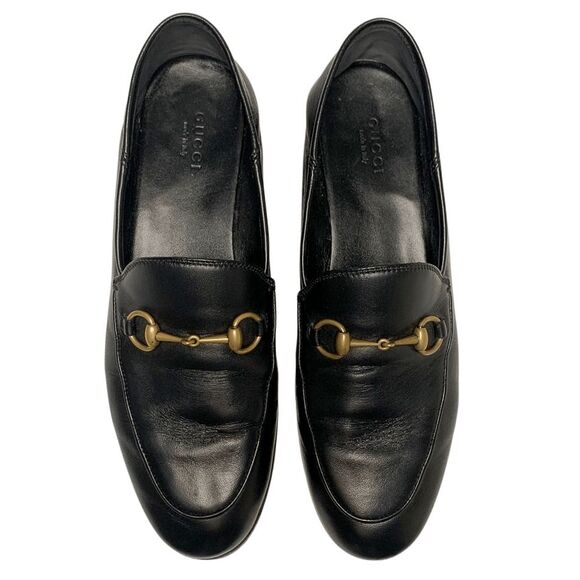 Gucci Brixton Horsebit Loafers EU 38 US 8 Black Leather Slip On Flat Shoes - Picture 3 of 12